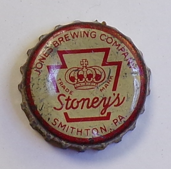 Stoney's Beer Keystone Cork-Backed Crown #5, Jones, Smithton, PA