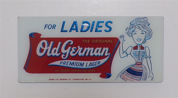 Old German for LADIES Reverse-on-Glass Sign