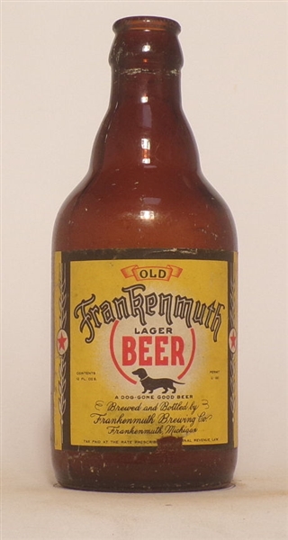 Frankenmuth Lager Beer Steinie Bottle