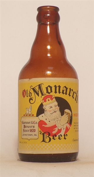 Old Monarch Beer Steinie Bottle