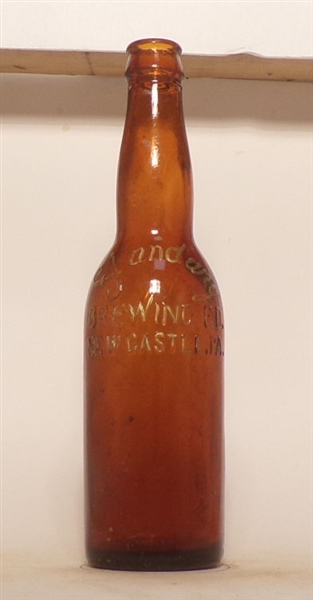 Slandang Brewing Co. Embossed Bottle,  New Castle, PA