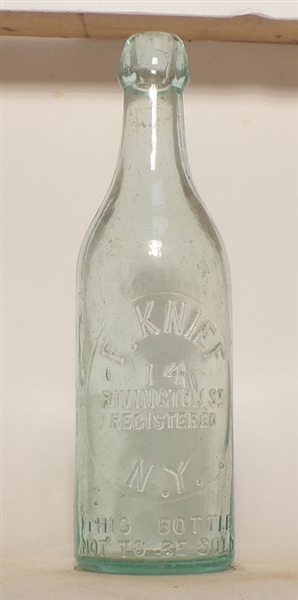 F. Knief Embossed Blob Top Bottle, New York, NY