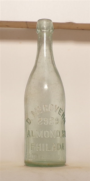D. McGovern Embossed Blob Top Bottle, Philadelphia, PA