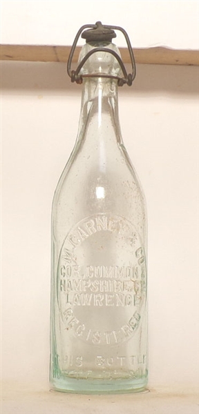 M. Carney & Co. Embossed Blob Top Bottle, Lawrence, MA