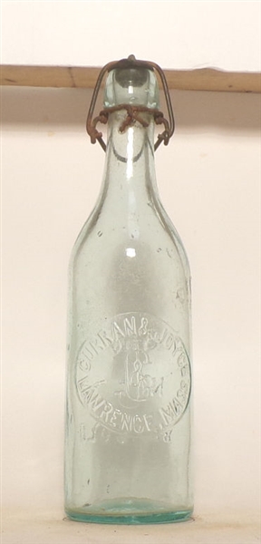 Curran & Joyce Embossed Blob Top Bottle, Lawrence, MA