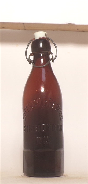 Cutsch Brewing Co. Embossed Blob Top Bottle, Sheboygan, WI