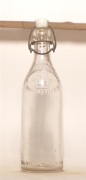 P. Harrington Embossed Blob Top Bottle, Manchester, NH