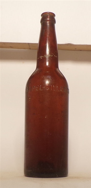 Popel-Giller Co. Embossed Quart Bottle, Warsaw, IL