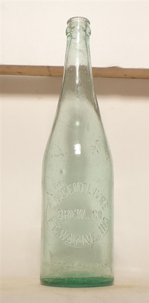 Centlivre Embossed Blob Top Quart Bottle, Ft. Wayne, IN