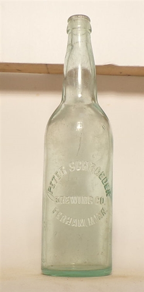 Peter Schroeder Embossed Blob Top Quart Bottle, Perham, MN