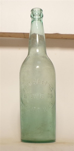 Fred Sehring Embossed Blob Top Quart Bottle, Joliet, IL