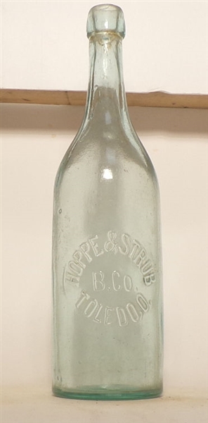 Hoppe & Strub Embossed Blob Top Quart Bottle, Toledo, OH