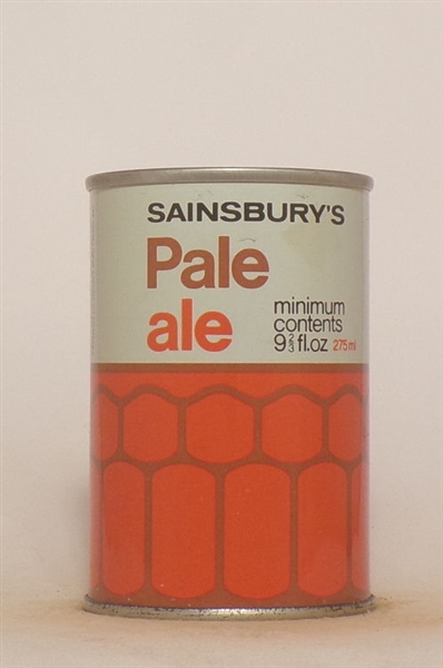 Sainsbury's Pale Ale 9 2/3 oz. Tab Top, England