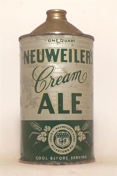 Neuweiler's Cream Ale Quart Cone Top #2 (paint touchup)