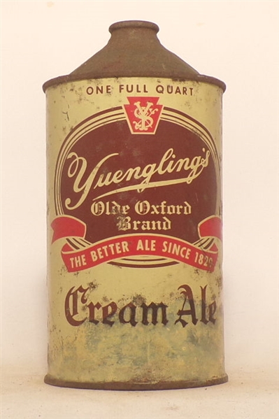 Tough Yuengling's Cream Ale Quart Cone Top