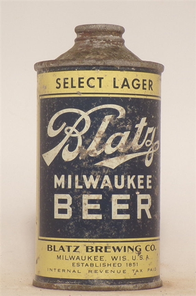 Blatz Beer low profile cone top #2