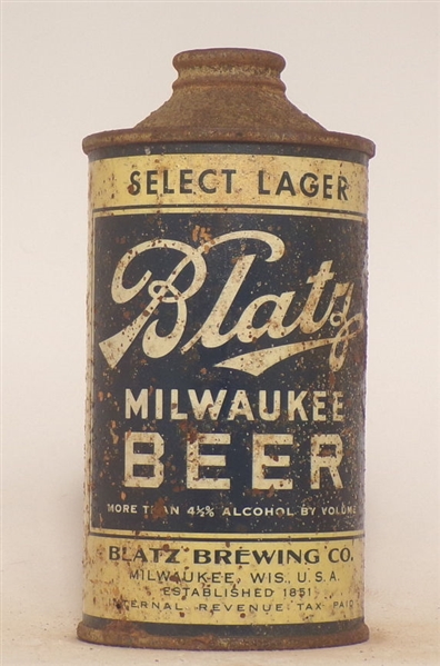 Blatz Beer low profile cone top #3