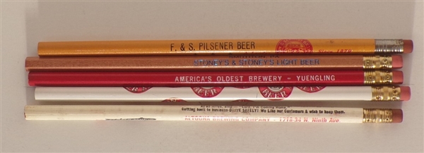 5 Pencils from Pennsylvania Breweries