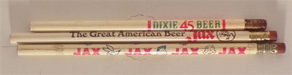 3 Brewery Pencils from Jax and Dixie, New Orleans, LA