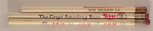 3 Brewery Pencils from Jax and Dixie, New Orleans, LA