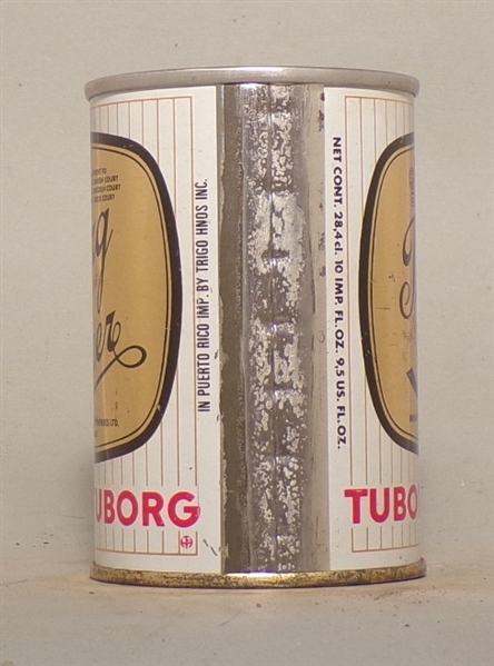 Unusual Tuborg 9 2/3 Ounce Tab Top, Denmark for inport to Puerto Rico