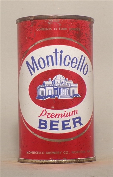 Monticello Beer Flat Top, Norfolk, VA with South Carolina Tax Stamp