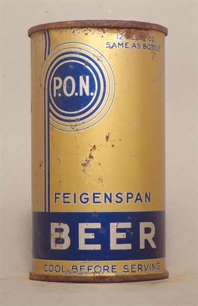 P.O.N. Fiegenspan Beer IRTP Flat Top, Newark, NJ