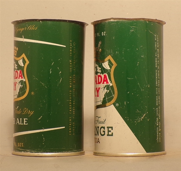 2 Canada Dry Flat Tops from the Wind Tunnel Find