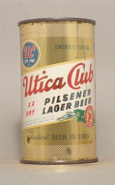 Utica Club Pilsener Lager Flat Top, Utica, NY
