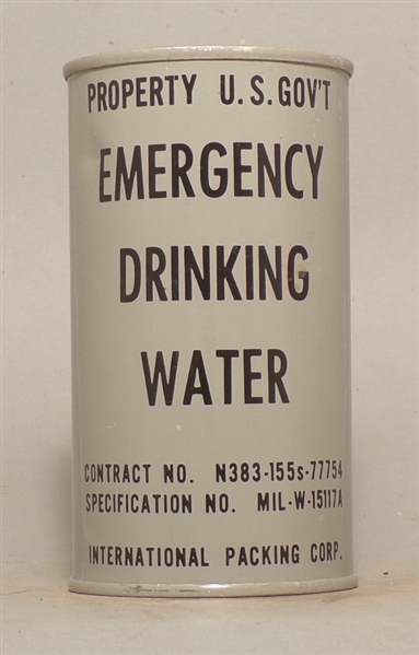 Emergency Drinking Water Flat Top Can