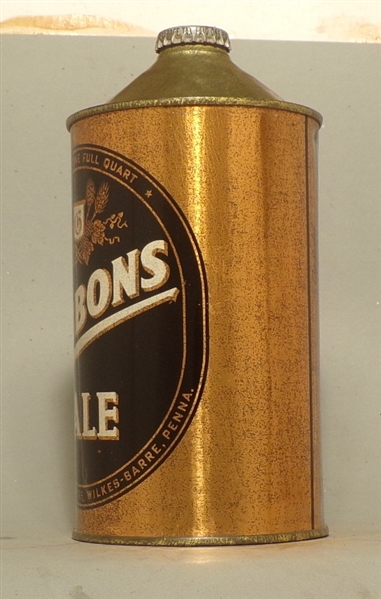 Gibbons Ale Quart Cone Top, Wilkes-Barre, PA