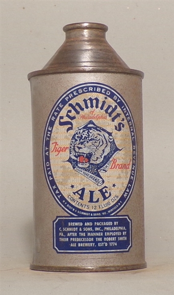 Schmidt's Tiger Brand Ale Cone Top, Philadelphia, PA