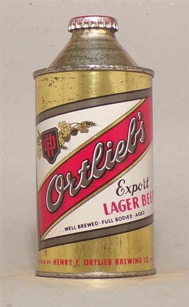 Ortlieb's Export Lager Beer Cone Top, Philadelphia, PA
