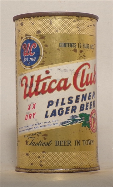 Utica Club Pilsener Lager Beer Flat Top, Utica, NY
