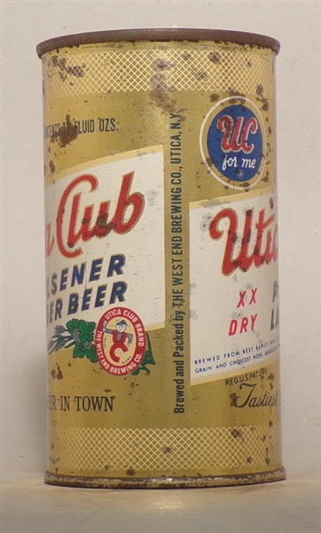 Utica Club Pilsener Lager Beer Flat Top, Utica, NY