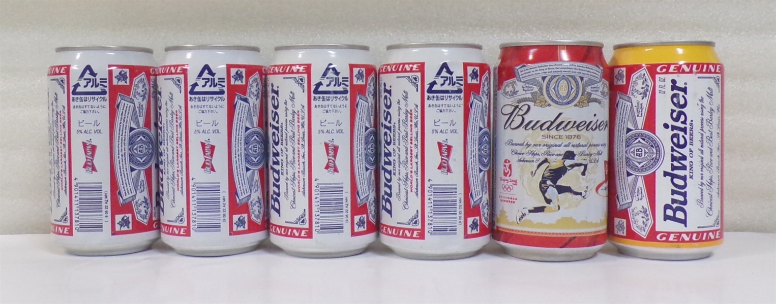 6 - 12 Ounce Budweiser Aluminum Sports Cans #1