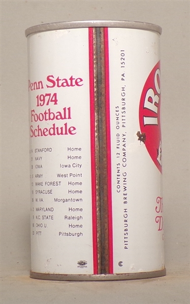 Iron City Tab Top, Penn State 1974 Football, Pittsburgh, PA