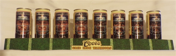 8 Can Set of Coors Iron Grid Warriors with Cardboard Display