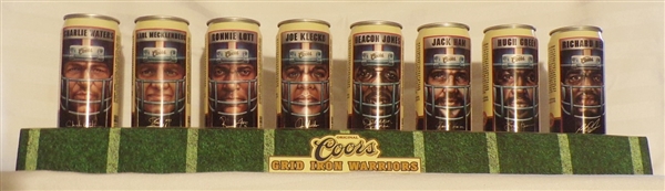 8 Can Set of Coors Iron Grid Warriors with Cardboard Display