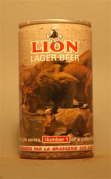 Scarce Lion Set Can with French Text #1 Lion- South Africa