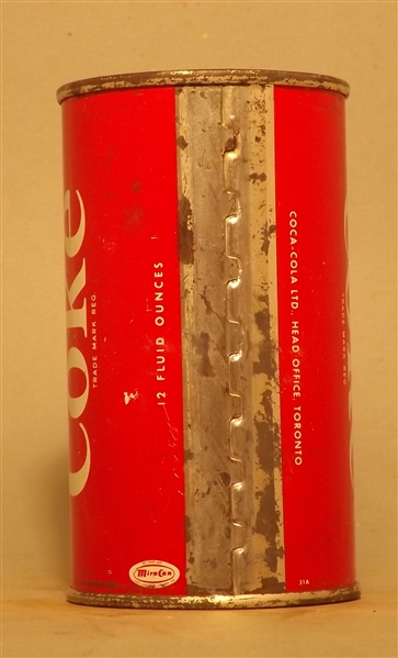 Coca Cola 12 Ounce Flat Top - CANADA