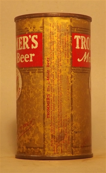 Trommer's Malt Beer Flat Top, Orange, NJ