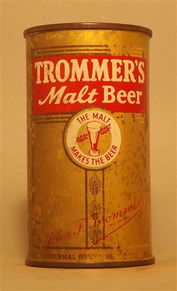 Trommer's Malt Beer Flat Top, Orange, NJ