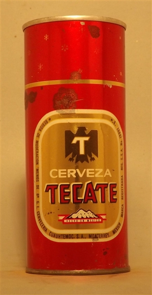 Cerveza Tecate 16 Ounce Christmas Can Tab Top, Mexico