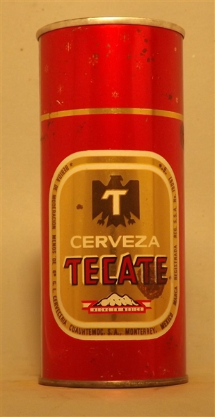 Cerveza Tecate 16 Ounce Christmas Can Tab Top, Mexico