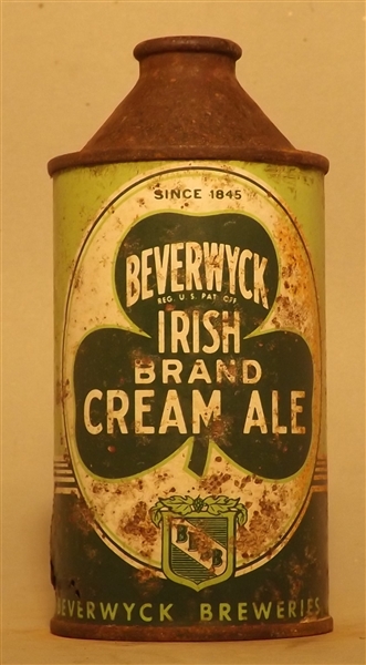 Beverwyck Irish Brand Cream Ale Cone Top, Albany, NY