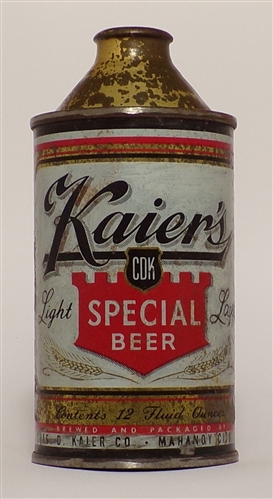 Kaiers Special Beer Cone Top, Mahanoy City, PA