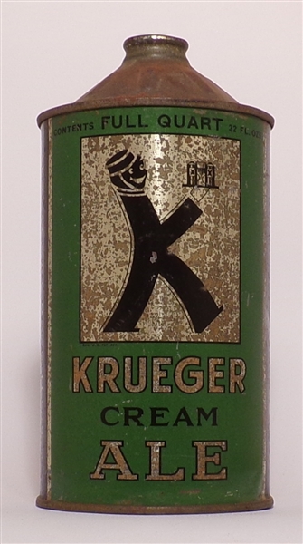 Kruegfer Cream Ale Quart Cone Top, Newark, NJ