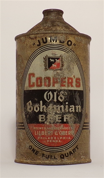 Cooper's Old Bohemian Quart Cone Top, Philadelphia, PA