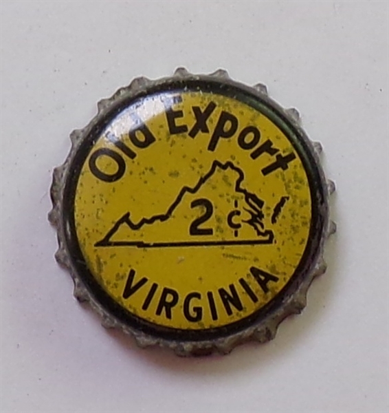  Old Export 2 cents Virginia Yellow Cork-Backed Beer Crown
